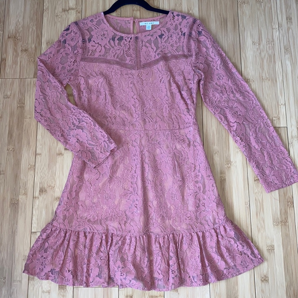 francesca’s pink lace medium dress worn once